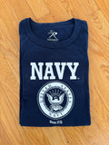 Navy Original Logo T-shirt Crew neck 60% Cotton 40% Polyester Fitted