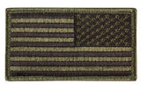 Green US flag velcro patch reversed